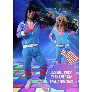 Premium 80s & 90s Tracksuit Costume Unisex - 80s Shell Suit size XL -NWT